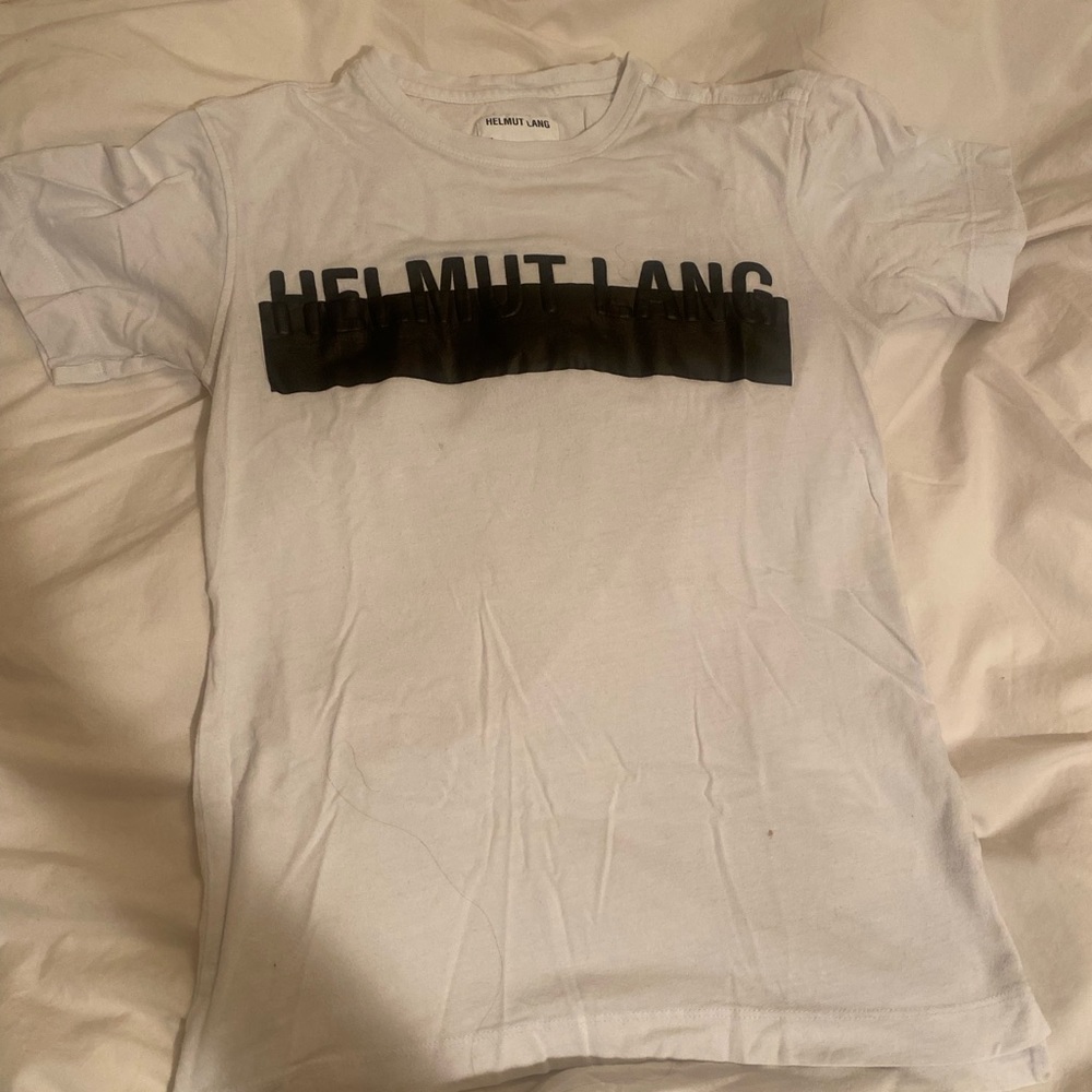 Helmet lang leather logo tshirt
